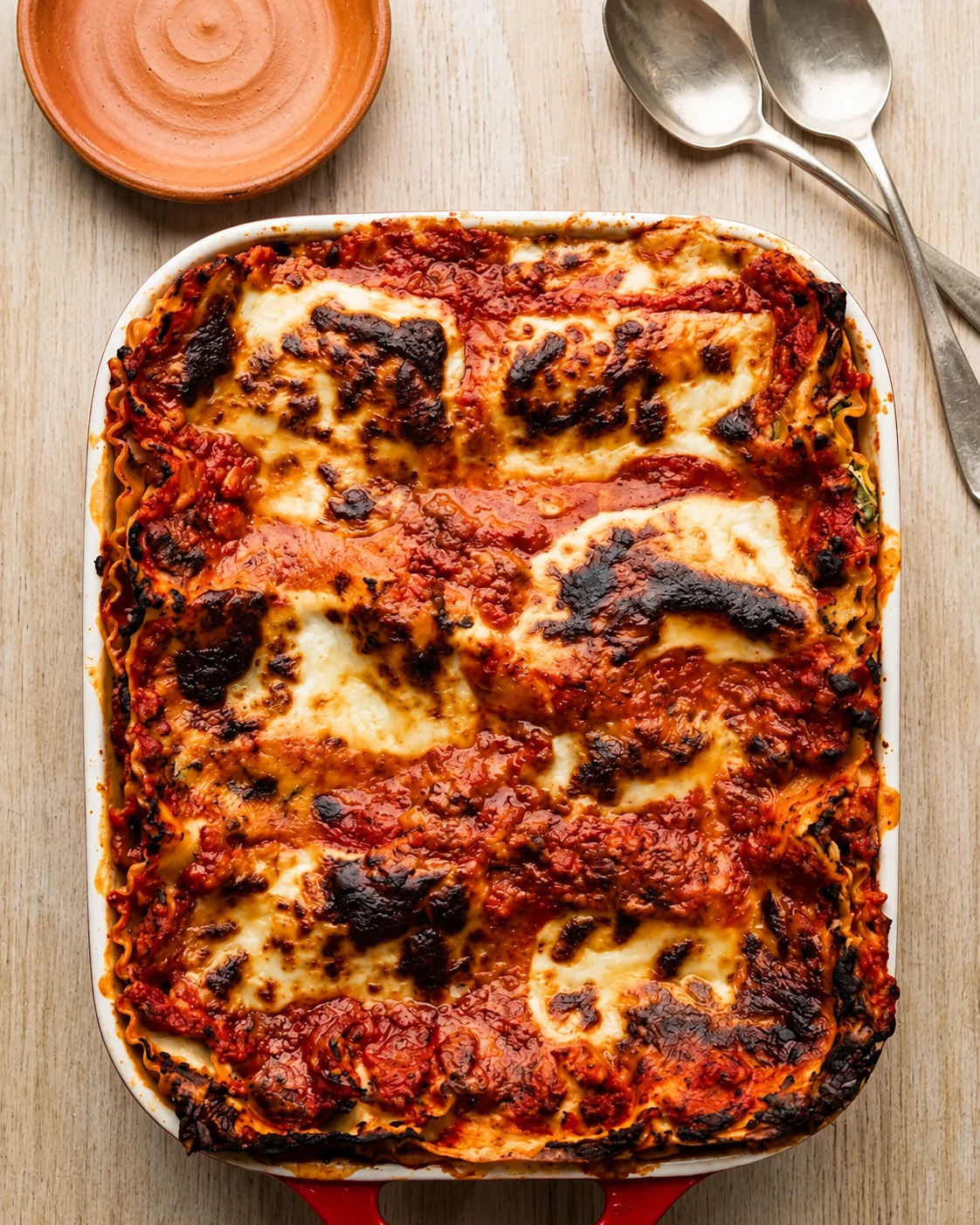 Oven-baked lasagna with homemade meat sauce in Calgary NE
