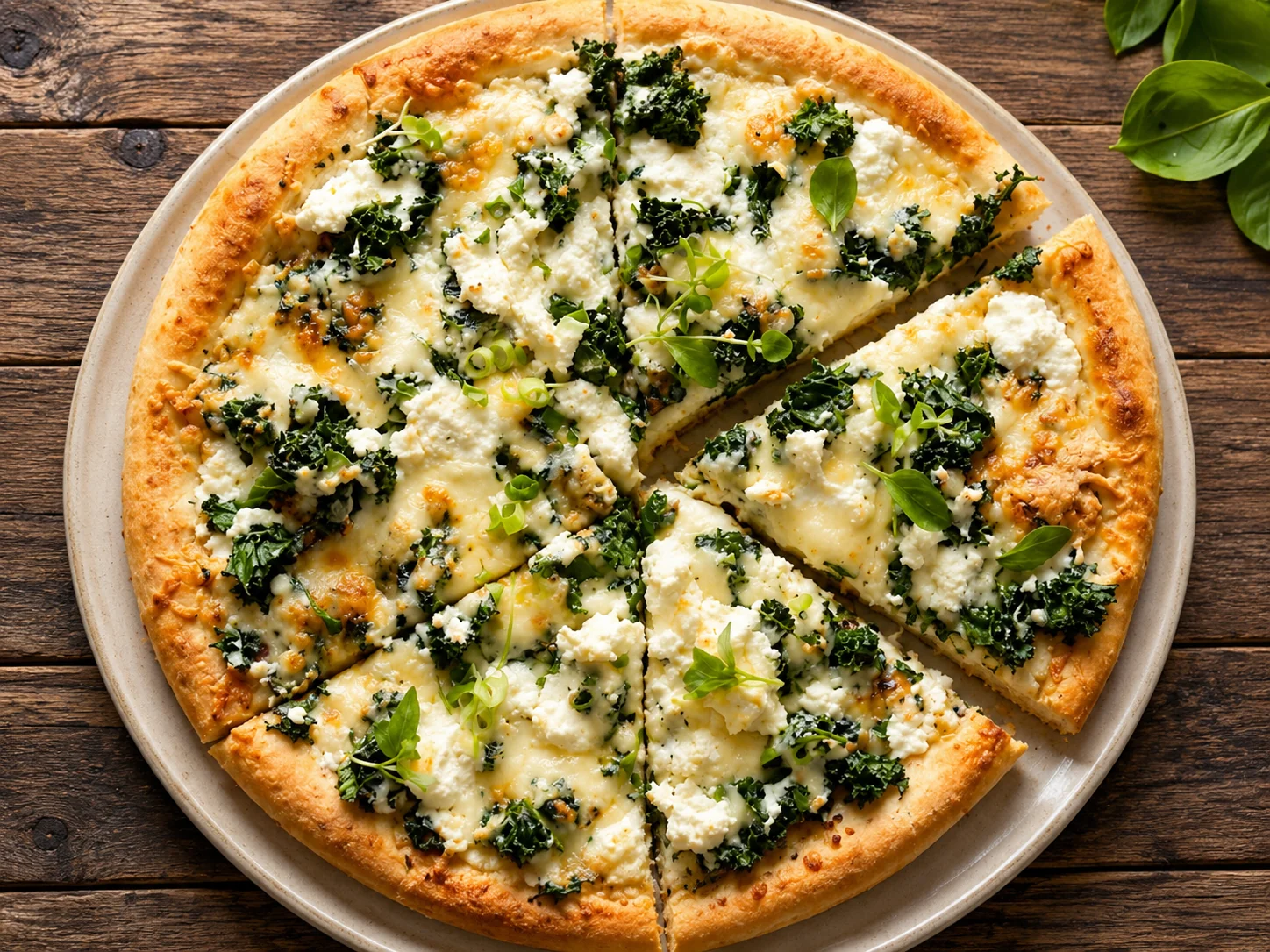 Spinach Feta Cheese vegetarian pizza at 4 St Pizza Ltd in Calgary NE